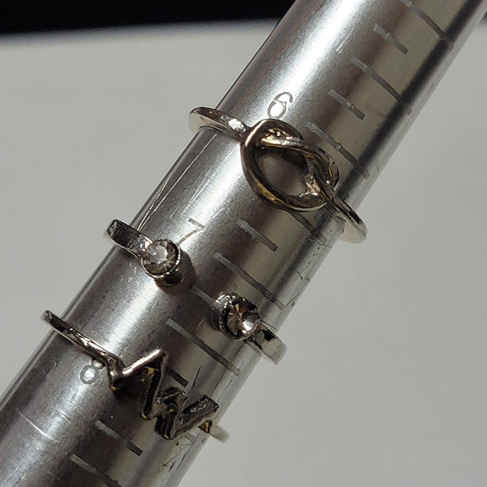 Three Stacking Rings - Love Knot - Heart Beat - Open Rhinestone - Picture 5 of 9